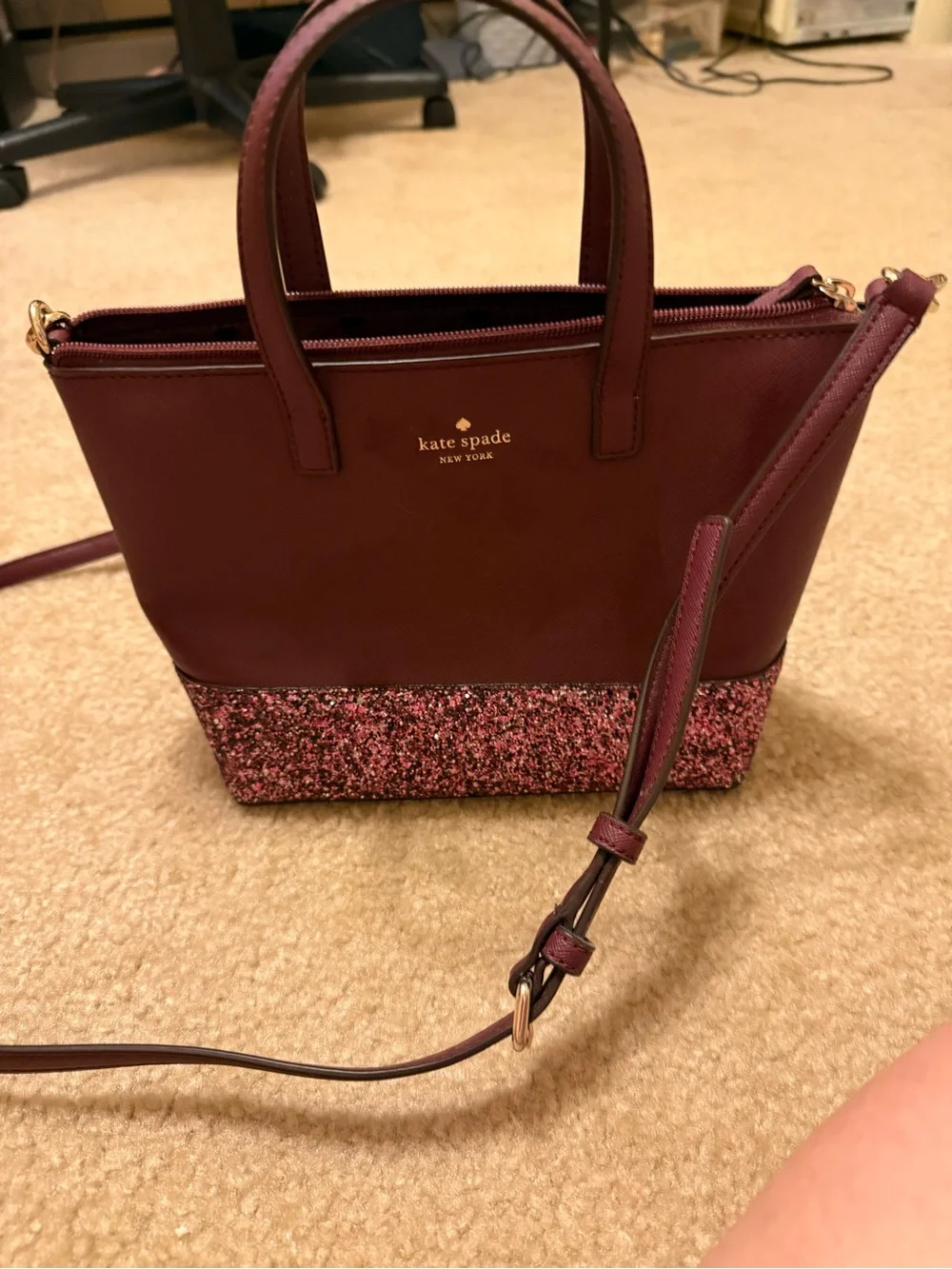kate spade Greta Court Satchel with Detachable Strap-cherrywood